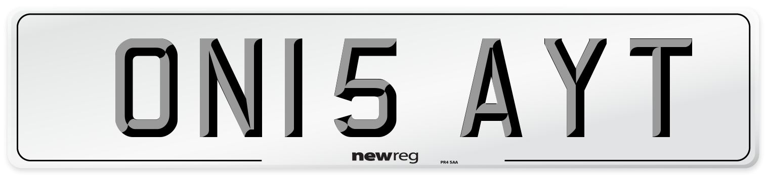 ON15 AYT Number Plate from New Reg